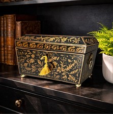 Regency Penwork Tea Caddy