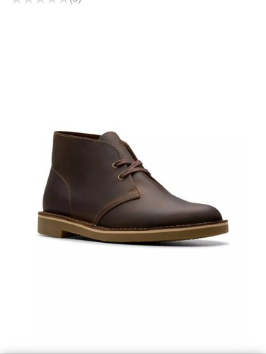 Clarks men brown oil - brown, rubbed