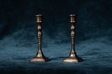 A pair of antique brass