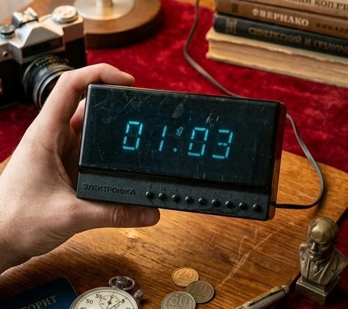 Vintage soviet digital clock - digital,