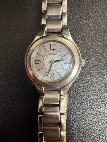 Seiko solar wristwatch silver - solar, wristwatch,