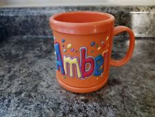 Name: AMBER - NEW Personalized Childs Kids Mug Cup Plastic 10oz. 3D John Hinde