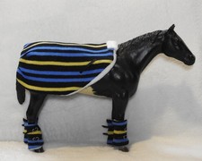 Handmade stripe exercise sheet leg wraps Traditional 1:9 Breyer  horse NOT inc