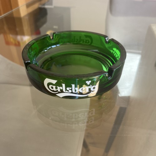 Carlsberg green glass ash tray - ash,