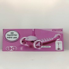 Pink Plastic Toy Kick Scooter Led Light Up Wheels Boxed Mini Baby Gadget