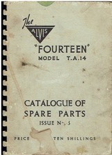 ALVIS TA14 FOURTEEN SALOON (1946-50) ORIGINAL FACTORY PARTS CATALOGUE