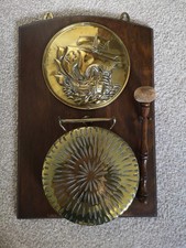 Vintage Brass Oak Dinner Gong