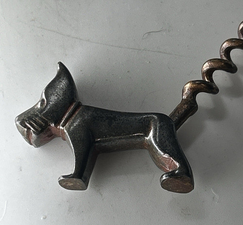 Vintage dog corkscrew brass - dog,