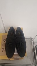 mens suede loafers In Black