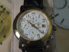 SWISS TRADITION Two Tone S.S. 21J Automatic Men's Triple Date Day Month Watch