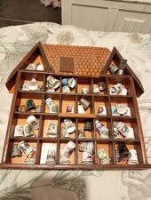 Collection of Thimbles In Wooden House. Various Makers.