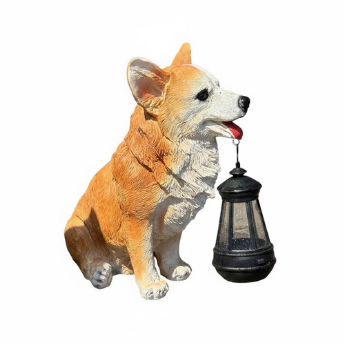 Solar dog garden statue auto - dog,