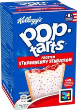 Kellogg's Pop-Tarts Frosted Strawberry Sensation Toaster Pastries Box, 8 x... 