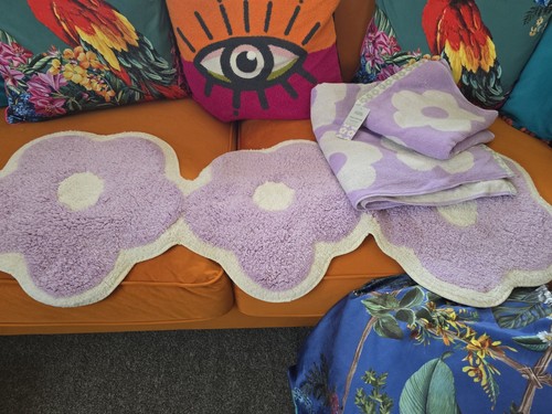 Lilac flower bath runner - lilac, &
