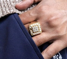 Mens Pure 18k Carat Yellow Gold 2.8 ct Diamonds 20g Ring Luxury Wedding Gifts