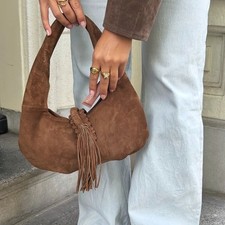 ZARA : Fringed Split Suede Leather Bag : 6234/610 | *UK Buyers_No Import Fees* |