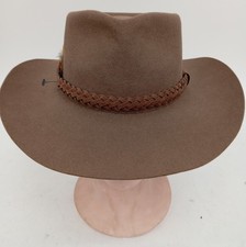 Melbourne Hats Australian Cowboy Hat Wool/Leather Brown Headwear Accessory 61cm