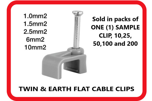 1mm grey cable clip - 1mm,