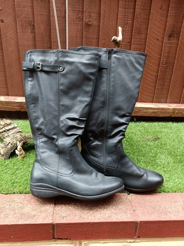 Evans black faux leather - , knee