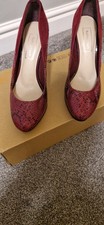 M&S Autograph Raspberry Snakeskin Leather Insolia Court Shoes UK 5 (38)