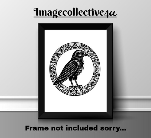 Raven bird print picture - raven,