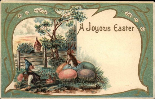 Easter fantasy rabbits gnomes - rabbits,