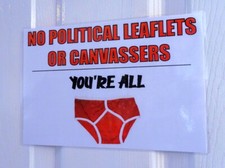 No Canvassers A5 Front Door