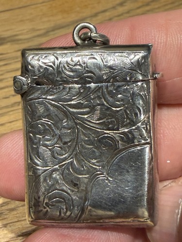 Antique sterling silver vesta - antique,