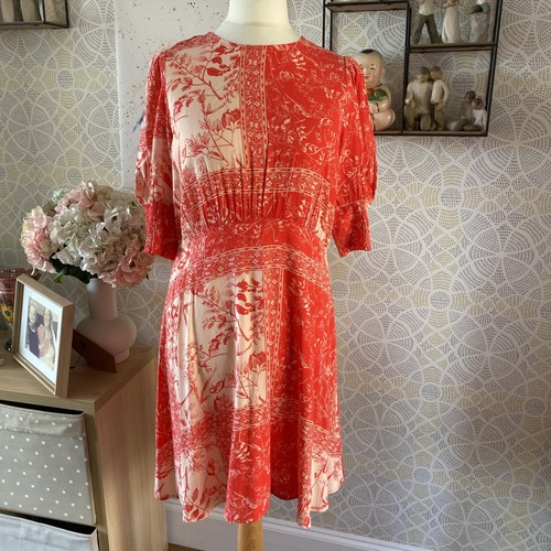Next red print dress - dress, size