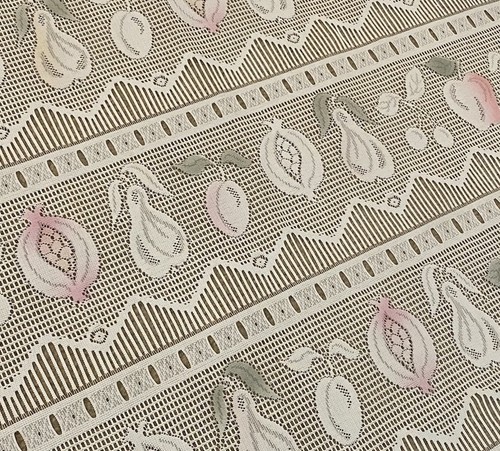 Vtg white french lace net - french,