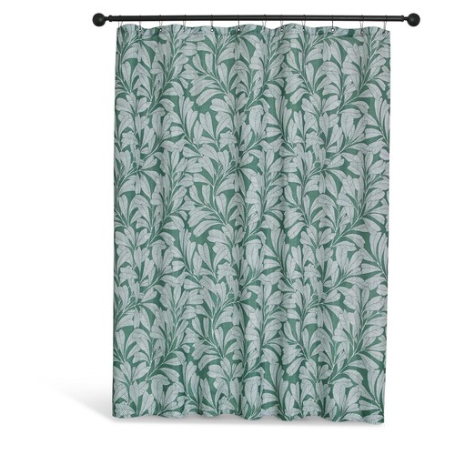 Green shower curtain - shower,