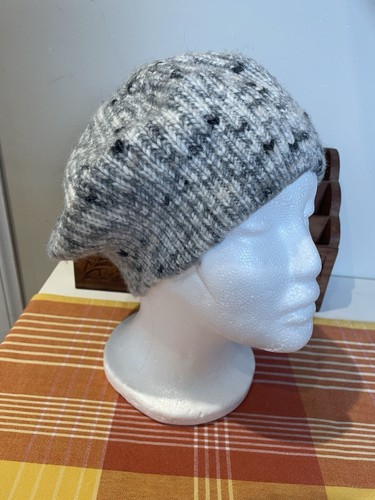 Grey chunky knit beret - grey,