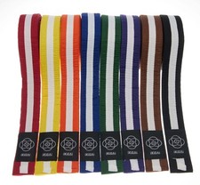 MyIkigai Colour & White Stripe Belts Grading Training Judo Aikido Martial Arts