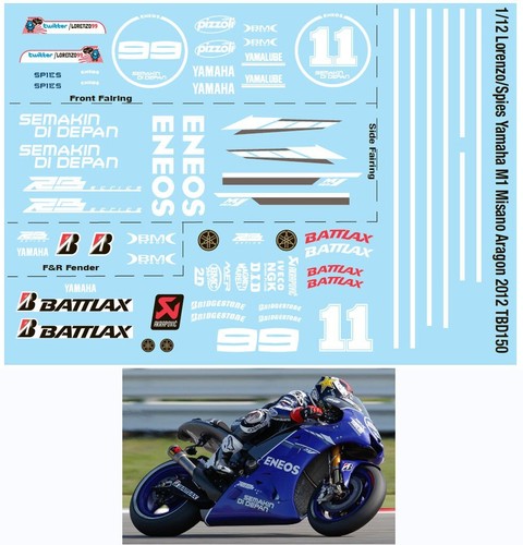 Decals for yamaha m1 - 1/12,
