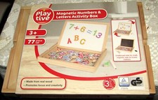 Educational Learning Toy Wooden Magnetic Activity Numbers Letters & Chalk Board