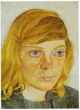 Girl in a Green Dress Lucian Freud print in 11 x 14 inch mount ready to frame
