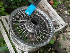 4 14" X 72 SPOKE  6J  CHROME PROFFESSIONALLLY CHECKED AOK  MGB WIRE WHEELS