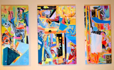 ORIGINAL ABSTRACT TRIPTYCH ON