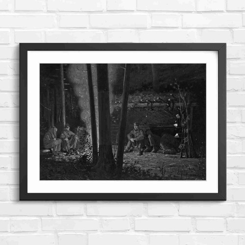 Civil war soldiers night camp - war,