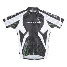 CANNONDALE Mens Black & White Factory Racing Cycling Jersey L Short Sleeve Full