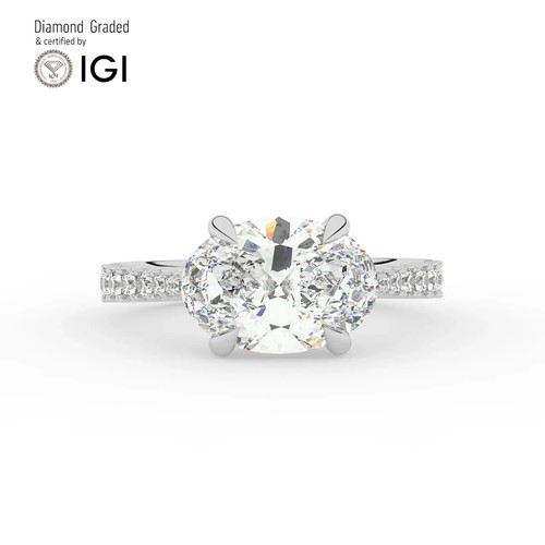 Oval diamond engagement ring - diamond,