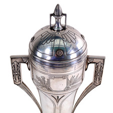 Jugendstil Silver Plated Trophy American Russian German Eagle Hallmark E T h43cm