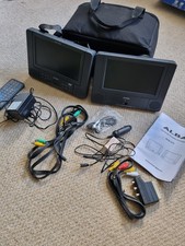 Alba Twin Screen In Car DVD player 273 With Travel Bag, Remote And Wires