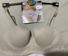 M&S 5 Ways To Wear LONGLINE STRAPLESS POST SURGERY Bra In NUDE In Size 32A