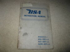 BSA Motorcycle Instruction Manual A50 65 65R 500cc 650cc