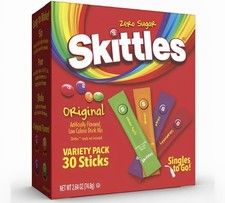 Skittles Singles To Go Drink Mix 30 Pack Zero Sugar Low Calorie Variety Flavours