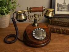 Vintage Style Wooden Brass