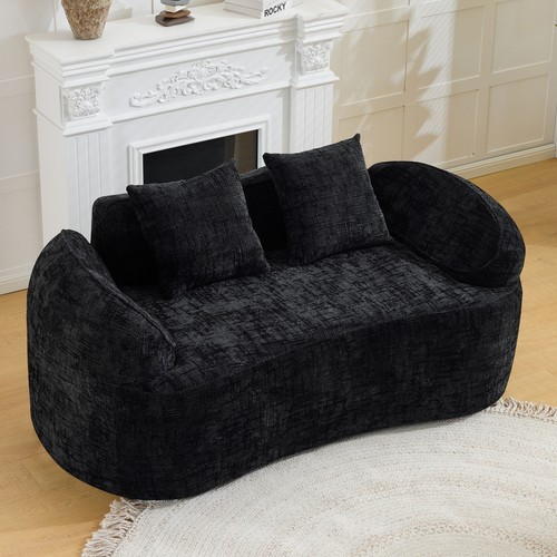 Seater curved sofa chenille - 2-seater, sofa,
