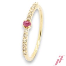 Ring 585 Yellow Gold with Ruby Approx 0.10ct & Diamonds Approx 0.20ct Approx 1.20g W 56
