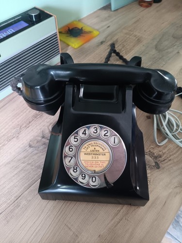 Bakelite telephone dial up - telephone,